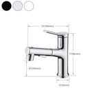 Round contemporary bathroom faucet with lever handle and single hole installation