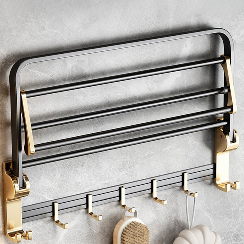 Modernism Bathroom Accessories Hardware Set Black & Gold Bathroom Shelf/Towel Bar