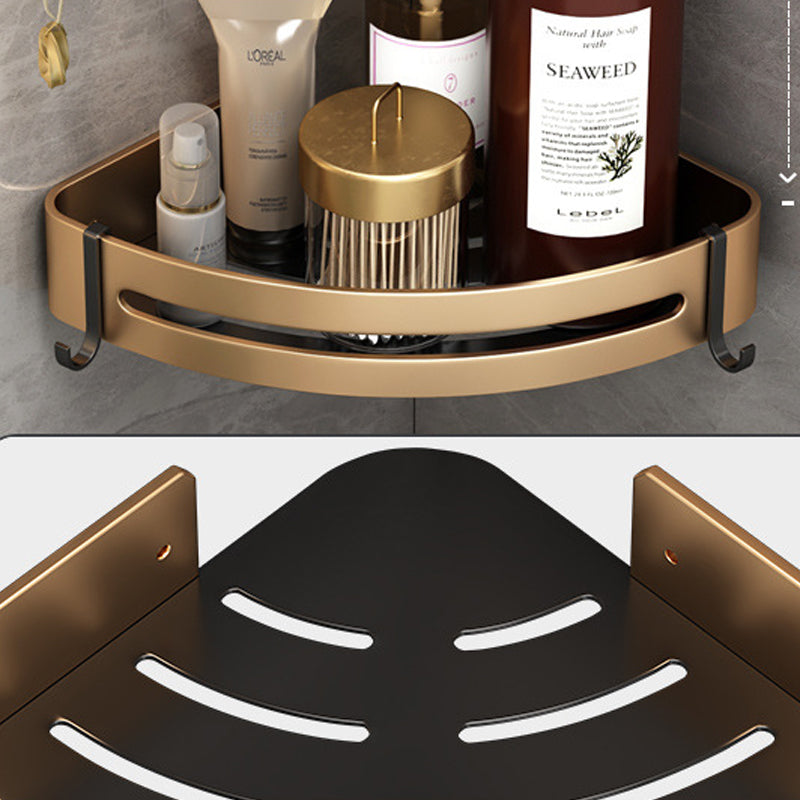 Modernism Bathroom Accessories Hardware Set Black & Gold Bathroom Shelf/Towel Bar