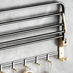 Modernism Bathroom Accessories Hardware Set Black & Gold Bathroom Shelf/Towel Bar