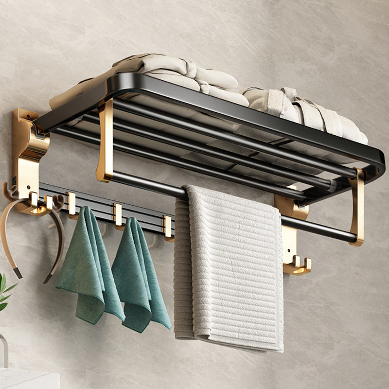 Modernism Bathroom Accessories Hardware Set Black & Gold Bathroom Shelf/Towel Bar