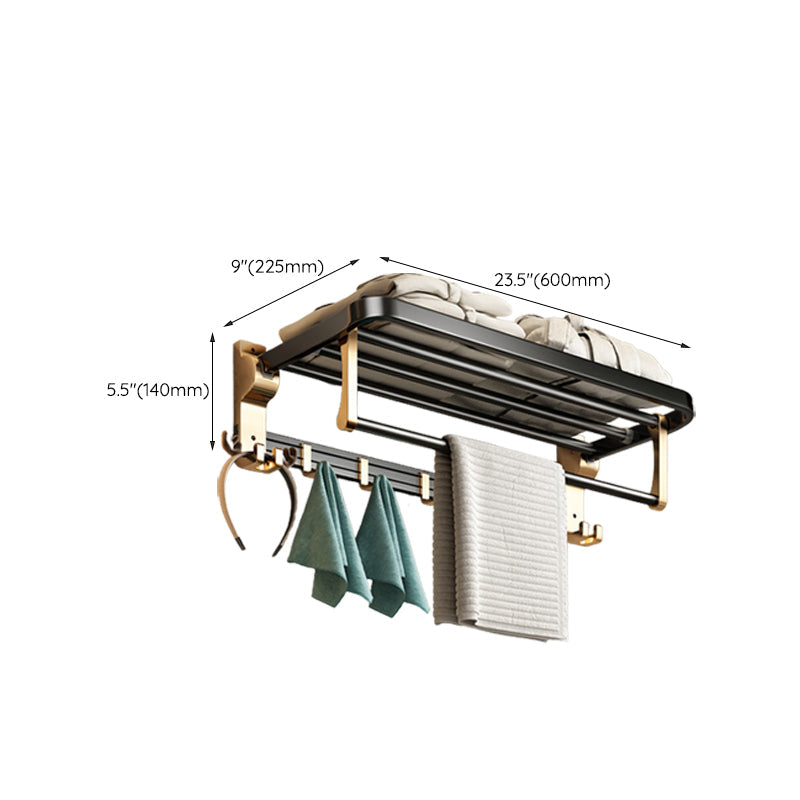 Modernism Bathroom Accessories Hardware Set Black & Gold Bathroom Shelf/Towel Bar