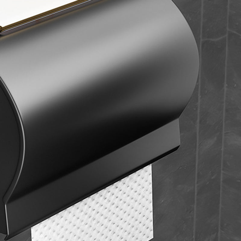 Black Aluminum Bathroom Accessory Set Modern Bathroom Shelf / Towel Bar & Paper Holder
