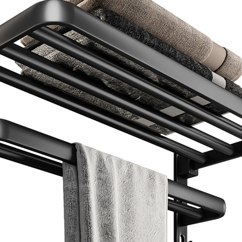 Black Aluminum Bathroom Accessory Set Modern Bathroom Shelf / Towel Bar & Paper Holder