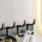 Black Aluminum Bathroom Accessory Set Modern Bathroom Shelf / Towel Bar & Paper Holder