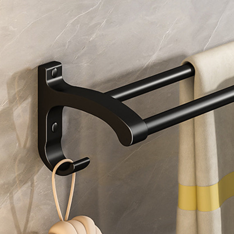 Black Aluminum Bathroom Accessory Set Modern Bathroom Shelf / Towel Bar & Paper Holder