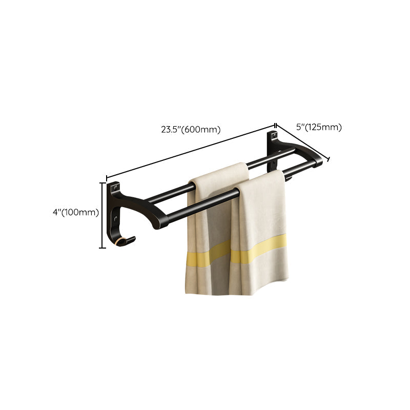 Black Aluminum Bathroom Accessory Set Modern Bathroom Shelf / Towel Bar & Paper Holder