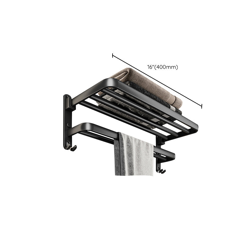 Black Aluminum Bathroom Accessory Set Modern Bathroom Shelf / Towel Bar & Paper Holder