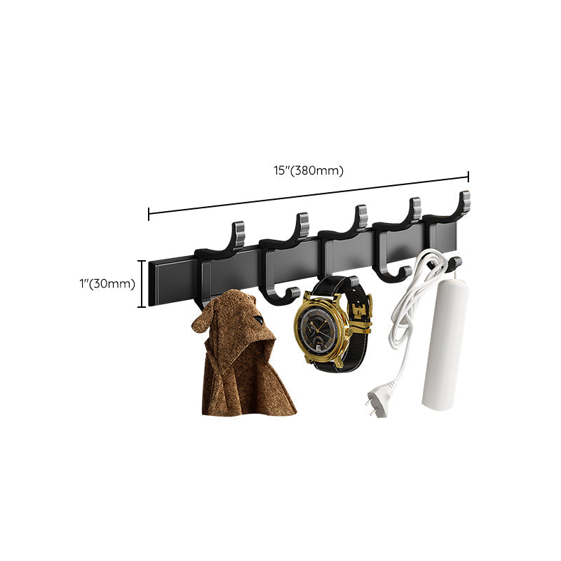 Black Aluminum Bathroom Accessory Set Modern Bathroom Shelf / Towel Bar & Paper Holder