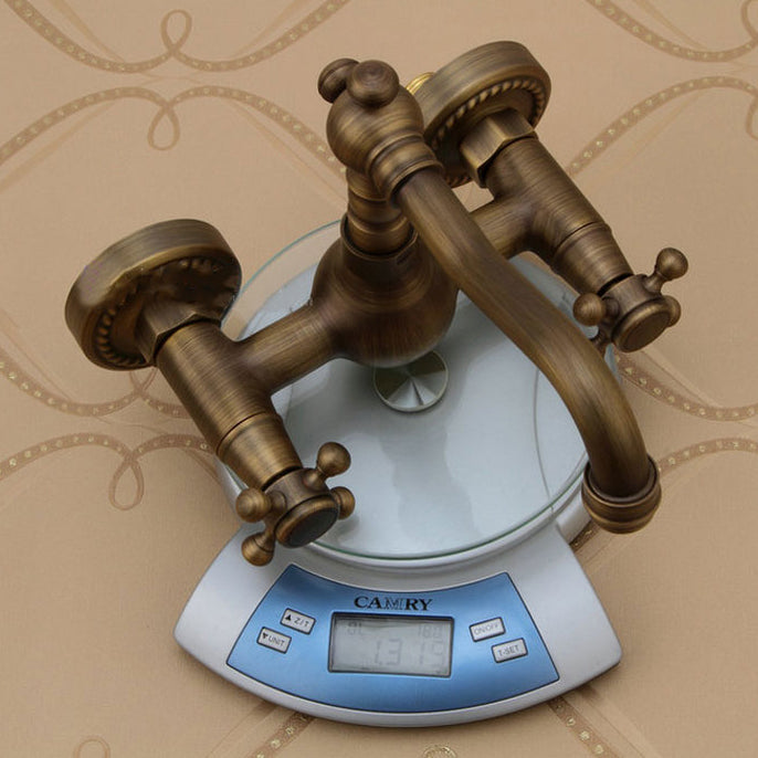 Traditional Wall-Mounted Copper Clawfoot Bathtub Faucet Trim Low Arc Clawfoot Bathtub Faucet