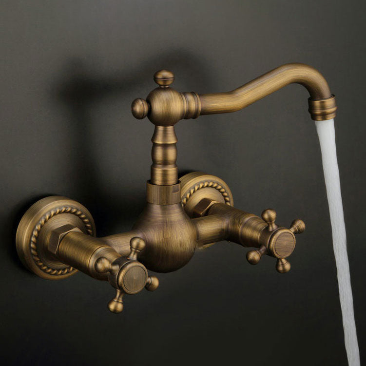 Traditional Wall-Mounted Copper Clawfoot Bathtub Faucet Trim Low Arc Clawfoot Bathtub Faucet