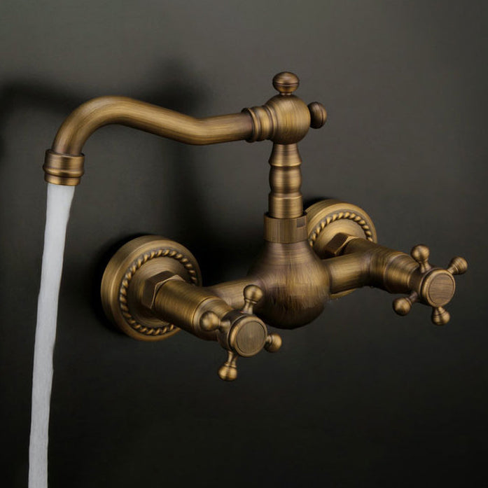 Traditional Wall-Mounted Copper Clawfoot Bathtub Faucet Trim Low Arc Clawfoot Bathtub Faucet