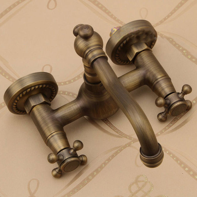 Traditional Wall-Mounted Copper Clawfoot Bathtub Faucet Trim Low Arc Clawfoot Bathtub Faucet