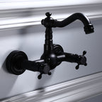 Traditional Wall Mounted Metal Bathtub Filler Low Arc Waterfall Bathroom Faucet