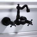 Traditional Wall Mounted Metal Bathtub Filler Low Arc Waterfall Bathroom Faucet