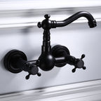 Traditional Wall Mounted Metal Bathtub Filler Low Arc Waterfall Bathroom Faucet