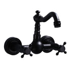 Traditional Wall Mounted Metal Bathtub Filler Low Arc Waterfall Bathroom Faucet