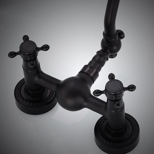 Traditional Wall Mounted Metal Bathtub Filler Low Arc Waterfall Bathroom Faucet