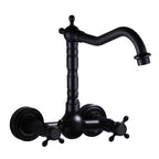Traditional Wall Mounted Metal Bathtub Filler Low Arc Waterfall Bathroom Faucet