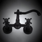 Traditional Wall Mounted Metal Bathtub Filler Low Arc Waterfall Bathroom Faucet