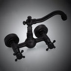 Traditional Wall Mounted Metal Bathtub Filler Low Arc Waterfall Bathroom Faucet