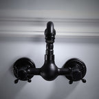 Traditional Wall Mounted Metal Bathtub Filler Low Arc Waterfall Bathroom Faucet