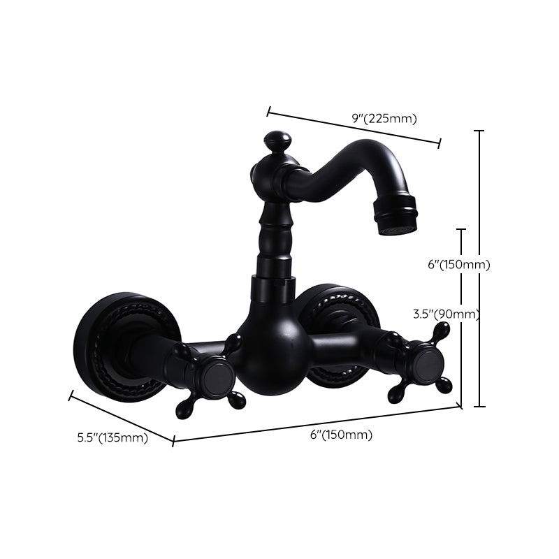 Traditional Wall Mounted Metal Bathtub Filler Low Arc Waterfall Bathroom Faucet