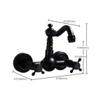 Traditional Wall Mounted Metal Bathtub Filler Low Arc Waterfall Bathroom Faucet