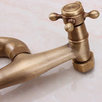 Traditional Wall-Mounted Metal Bathtub Filler Double Handles Waterfall Bathtub Faucet Trim