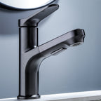 Vessel Sink Faucet Modern Pull-Out Bathroom Faucet with One Lever Handle