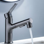 Vessel Sink Faucet Modern Pull-Out Bathroom Faucet with One Lever Handle