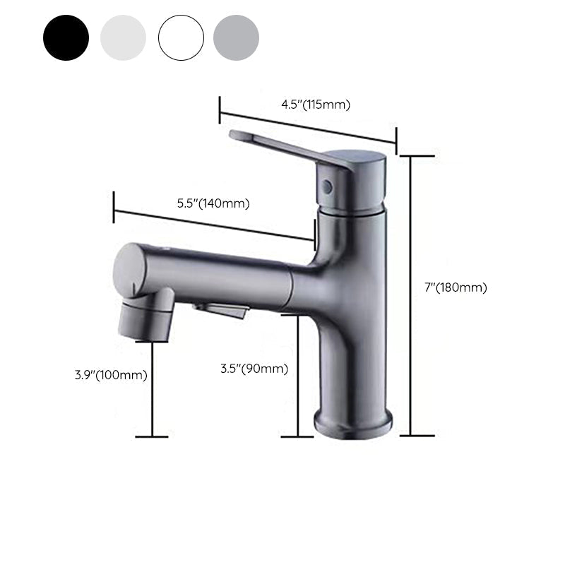 Vessel Sink Faucet Modern Pull-Out Bathroom Faucet with One Lever Handle
