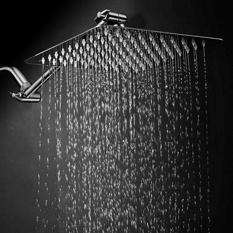 Contemporary Shower Combo Fixed Shower Head Stainless Steel Wall Mount Square Shower Head