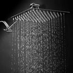 Contemporary Shower Combo Fixed Shower Head Stainless Steel Wall Mount Square Shower Head