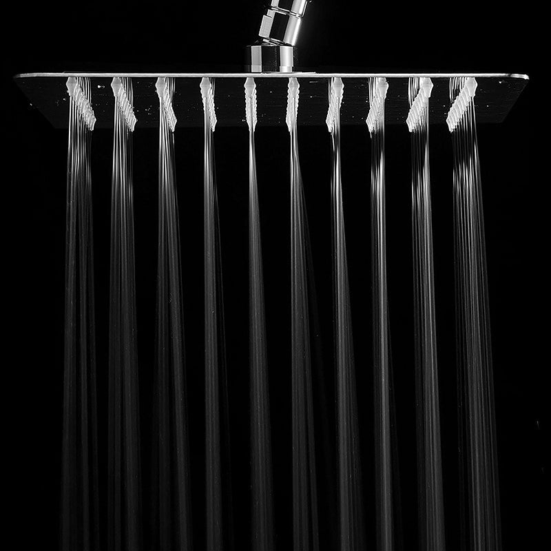 Contemporary Shower Combo Fixed Shower Head Stainless Steel Wall Mount Square Shower Head