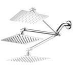 Contemporary Shower Combo Fixed Shower Head Stainless Steel Wall Mount Square Shower Head