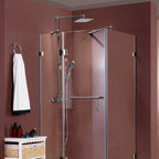 Contemporary Shower Combo Fixed Shower Head Stainless Steel Wall Mount Square Shower Head