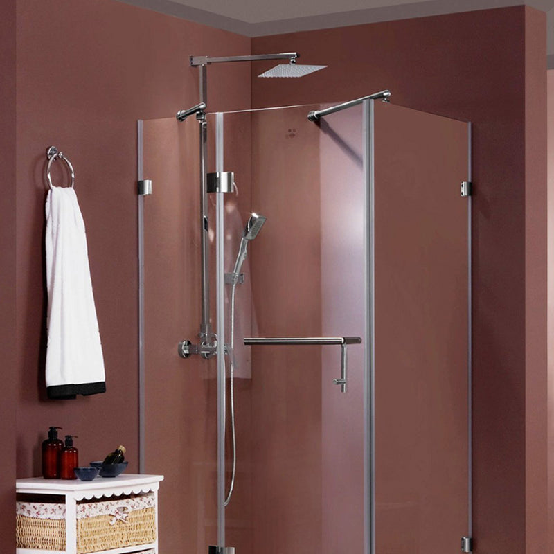 Contemporary Shower Combo Fixed Shower Head Stainless Steel Wall Mounted Square Shower Head