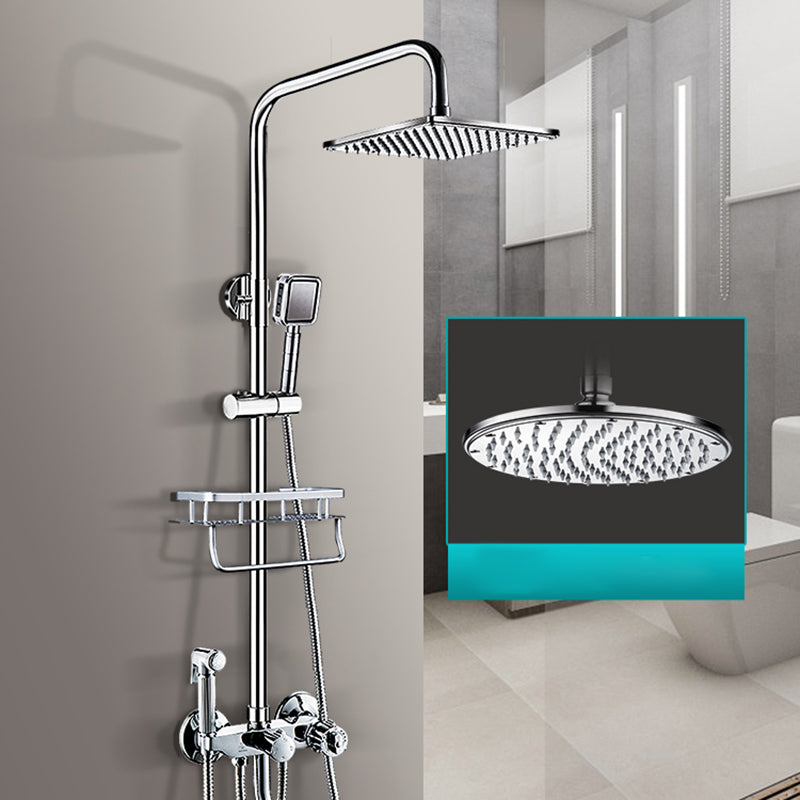 Contemporary Showerhead Combination Dual Showerhead Stainless Steel Wall-Mounted Showerhead