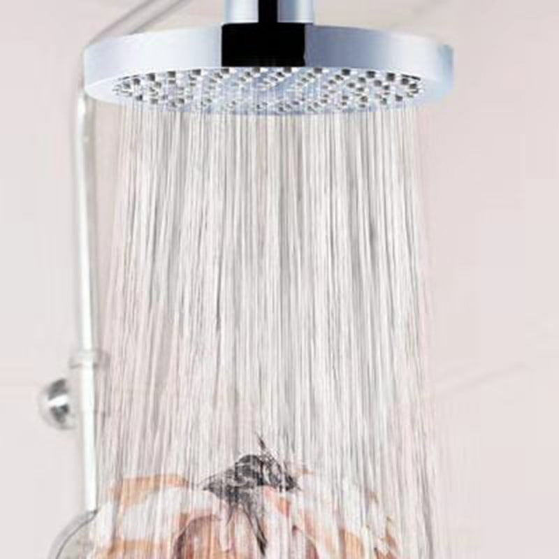 Contemporary Shower Combination Fixed Shower Head Stainless Steel Wall Mounted Round Shower Head