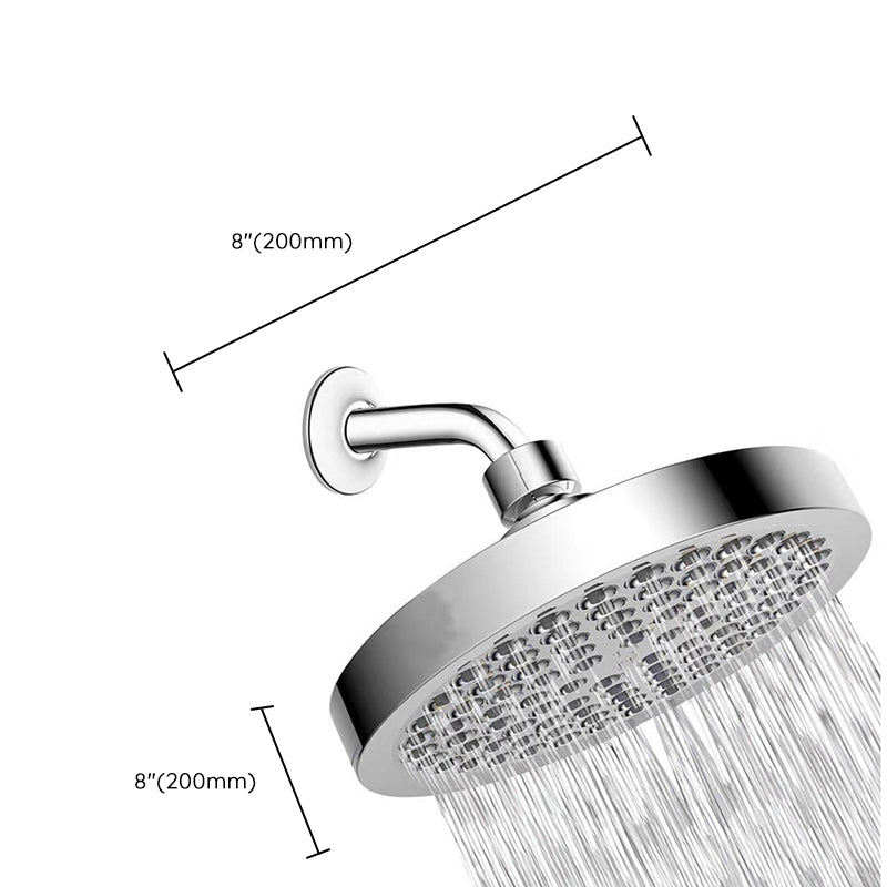 Contemporary Shower Combination Fixed Shower Head Stainless Steel Wall Mounted Round Shower Head