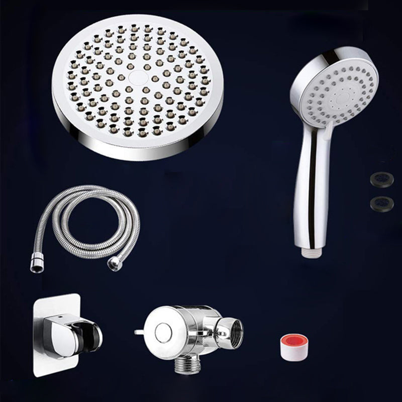 Contemporary Shower Combination Double Shower Head Chrome Wall Mounted Round Shower Head