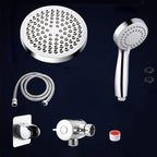 Contemporary Shower Combination Double Shower Head Chrome Wall Mounted Round Shower Head