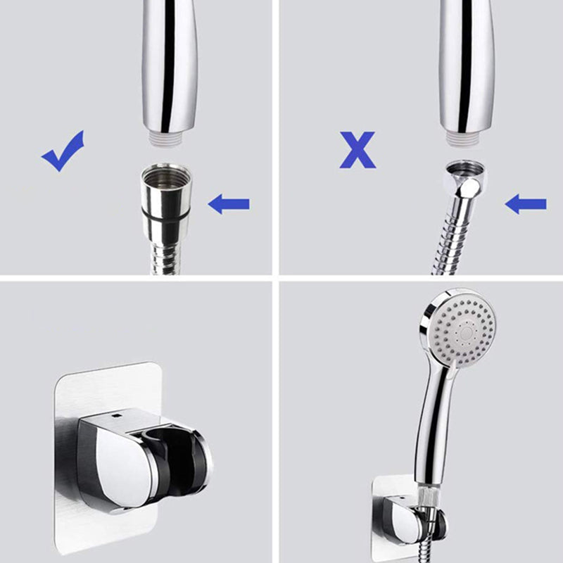 Contemporary Shower Combination Double Shower Head Chrome Wall Mounted Round Shower Head