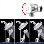 Contemporary Shower Combination Double Shower Head Chrome Wall Mount Round Shower Head