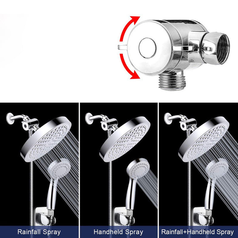 Contemporary Shower Combination Double Shower Head Chrome Wall Mount Round Shower Head