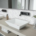 Peel and Stick Tiles Rectangular Stain Resistant PVC Subway Peel and Stick Tiles for the Kitchen