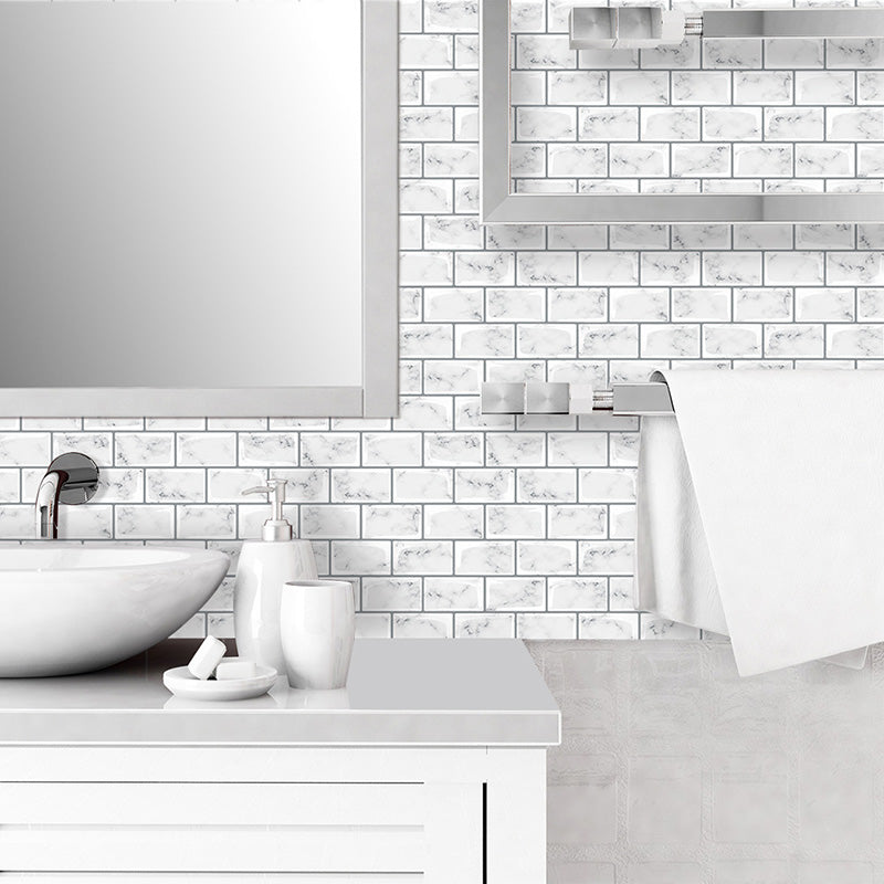 Peel and Stick Tiles Rectangular Stain Resistant PVC Subway Peel and Stick Tiles for the Kitchen