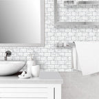 Peel and Stick Tiles Rectangular Stain Resistant PVC Subway Peel and Stick Tiles for the Kitchen