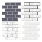 Peel and Stick Tiles Rectangular Stain Resistant PVC Subway Peel and Stick Tiles for the Kitchen